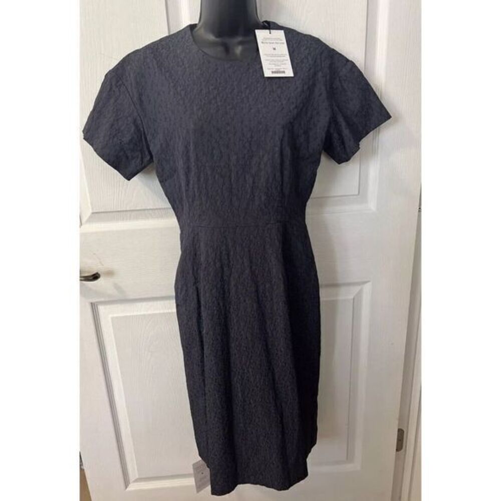 MM. Lafleur Gayle in Orbit Blue Vine Jacquard Sheath Dress Size 4- $195 NWT